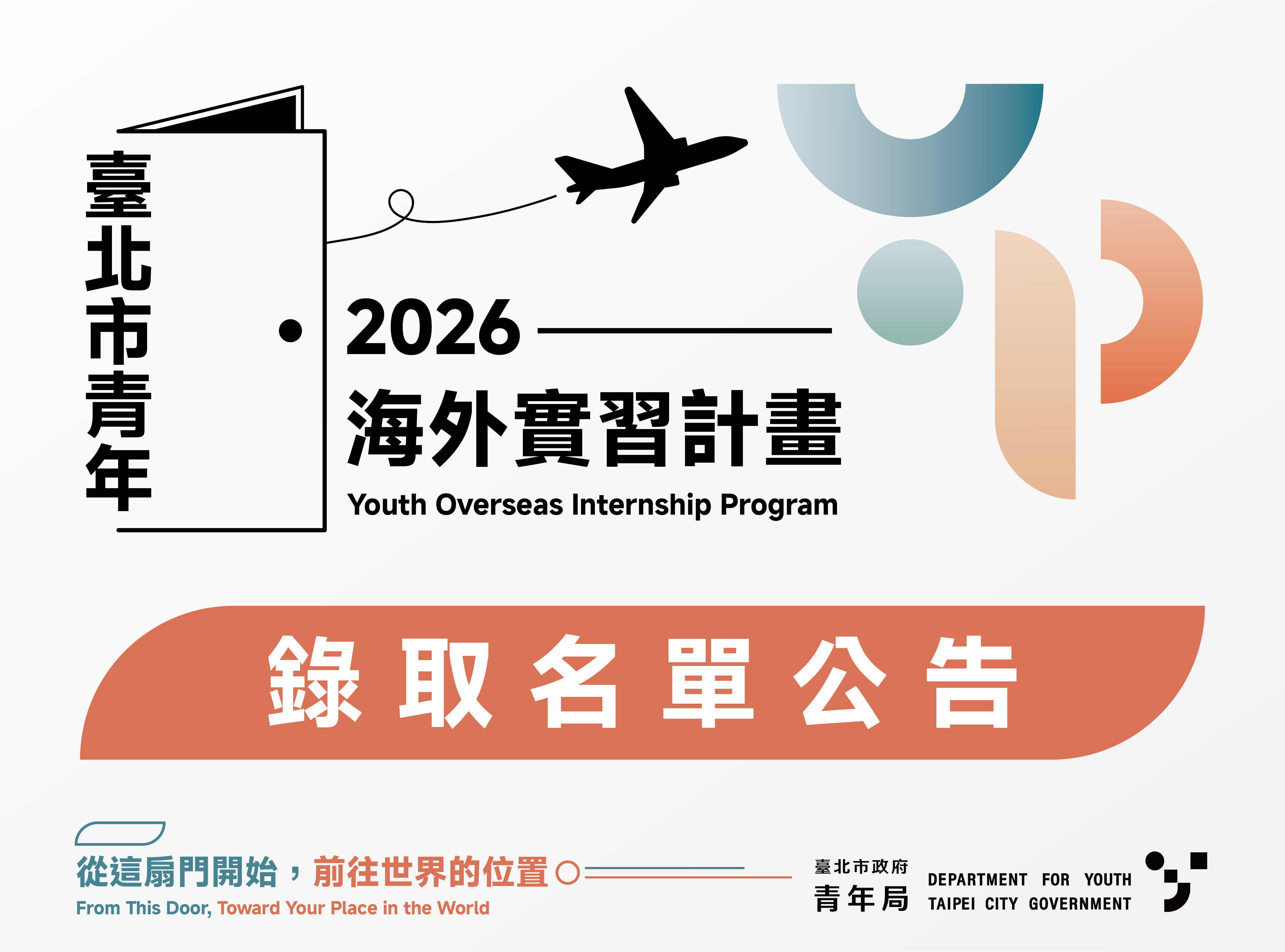 公告115年臺北市青年海外實習計畫錄取名單